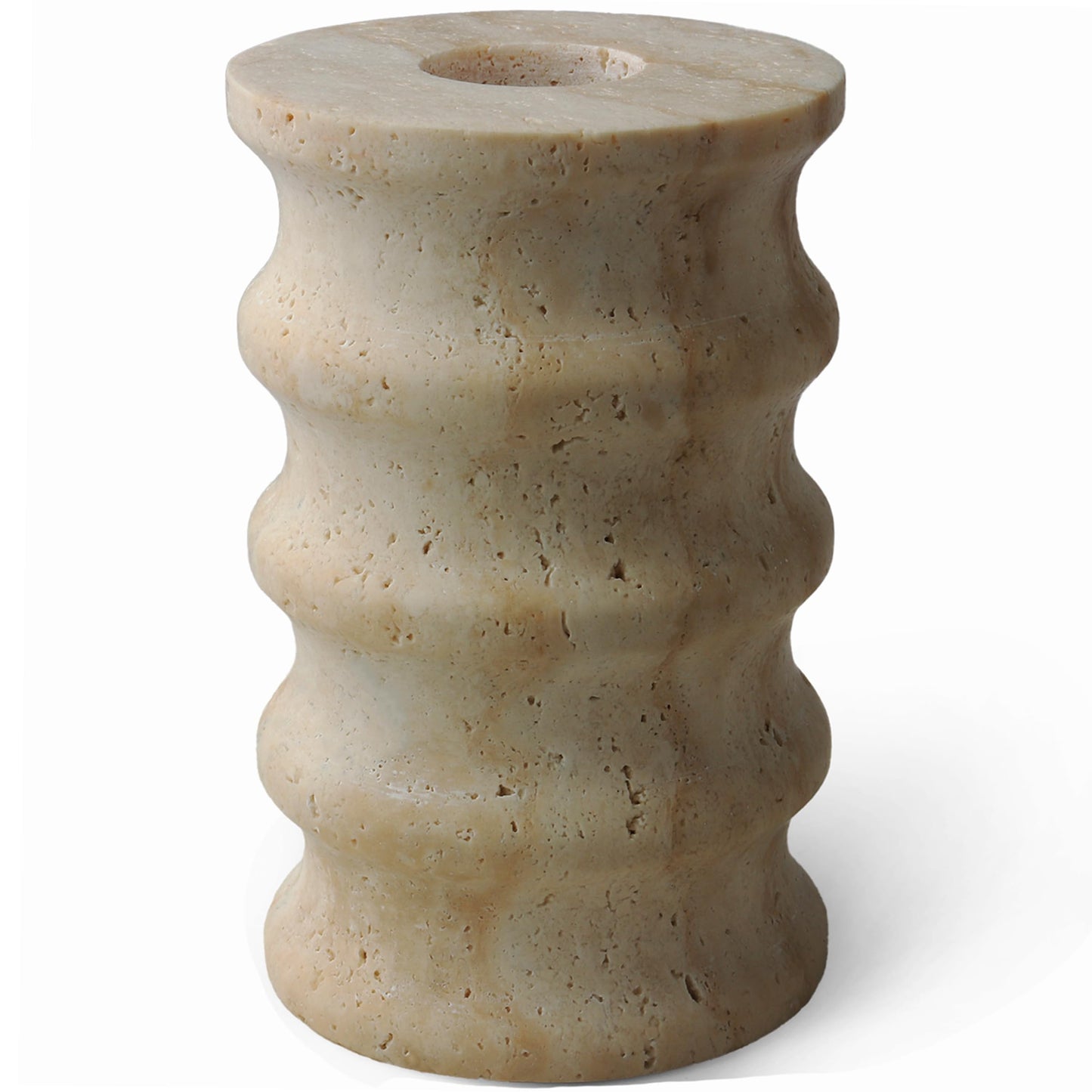 Candle Stick Holder Decor, Natural Travertine Stone Candlestick Holders for 3/4 Inch Candlesticks, Pillar & Taper Candles, Rustic Table Centerpieces, Home Dining Party Wedding Birthday,Fit 0.75-0.85"