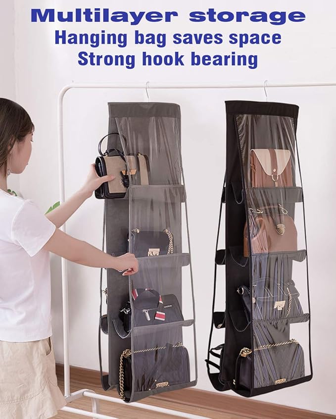 AARAINBOW 2 Packs Hanging Handbag Purse Organizer, Purse Bag Organizer Storage