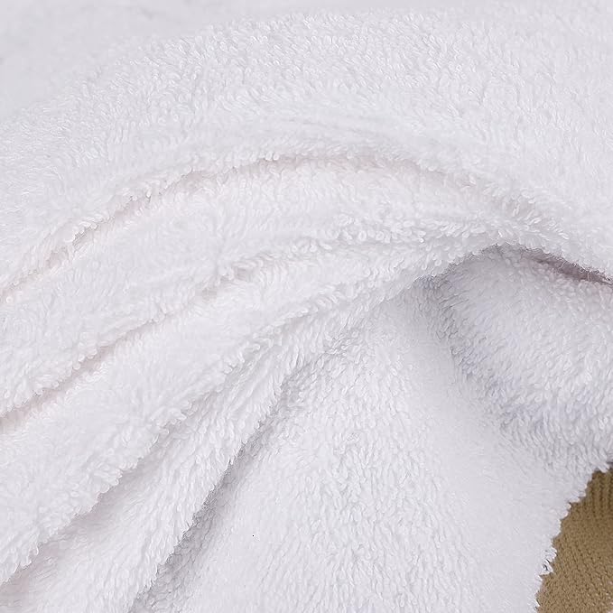 PiccoCasa Set of 2, 750 GSM Luxury White Hand Towels