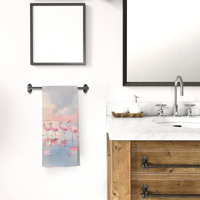Watercolor Pink Flamingo Kitchen Towels, Flamingo Gifts