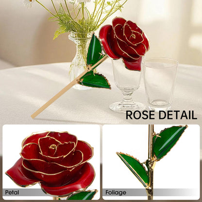 EVA murmure To My Beautiful Wife Women Engraved Wooden Gift Set Includes Crystal Base 24K Gold Dipped Rose for Birthday Gifts & Anniversary
