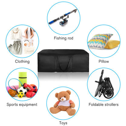 3 Pack 100L Capacity Travel Duffle Bag, Large Holdall Folding Heavy Duty 600D Oxford Fabric Long Storage Luggage Bags with Zips for Moving Camping (Black)