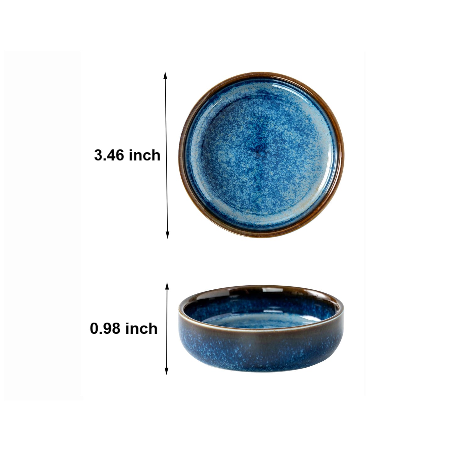 Dipping Bowls Set of 4, 2462°F High-Fired Reactive Glaze Ceramic Small Bowls for Dips,Olive Oil & Sauce,Elevates Table Setting,Idea for BBQ,Afternoon Tea,Entertaining,Housewarming & Holiday Gifts