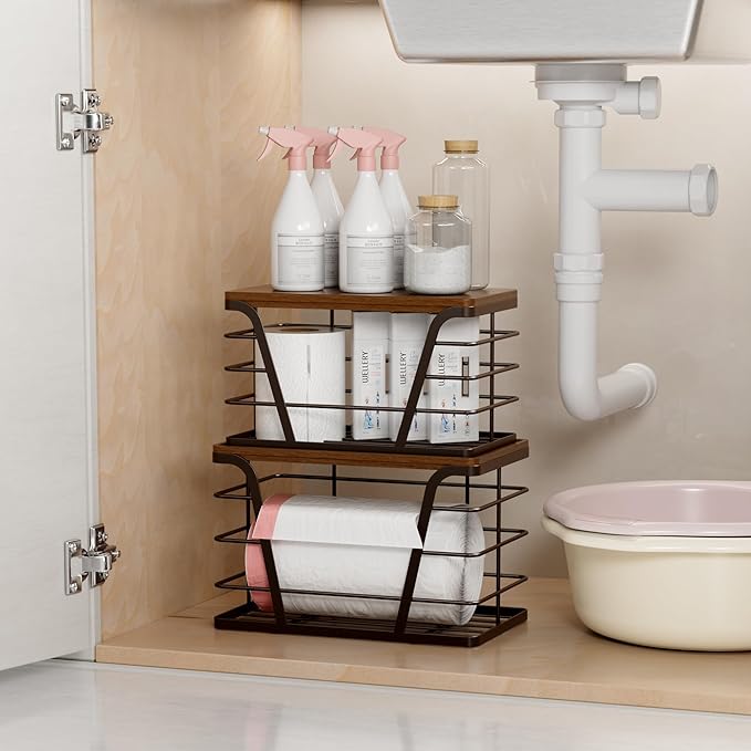 2 Pack Stackable Kitchen Organization, Counter Organizers and Pantry