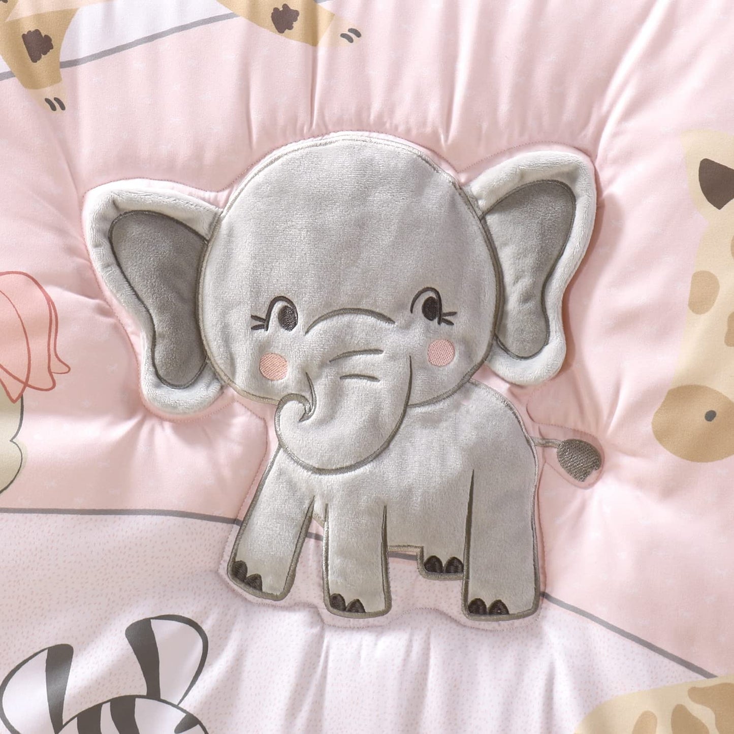 The Peanutshell 3 Piece Baby Crib Bedding Set for Girls - Newborn, Infant & Toddler Nursery Bed Set Decor with Fitted Crib Sheet, Dust Ruffle, Crib Comforter - Wildest Dreams