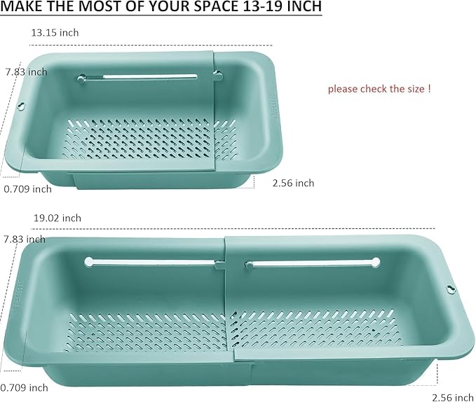 LASSHSWA Collapsible Colander for Kitchen, Over the Sink Strainer Basket for