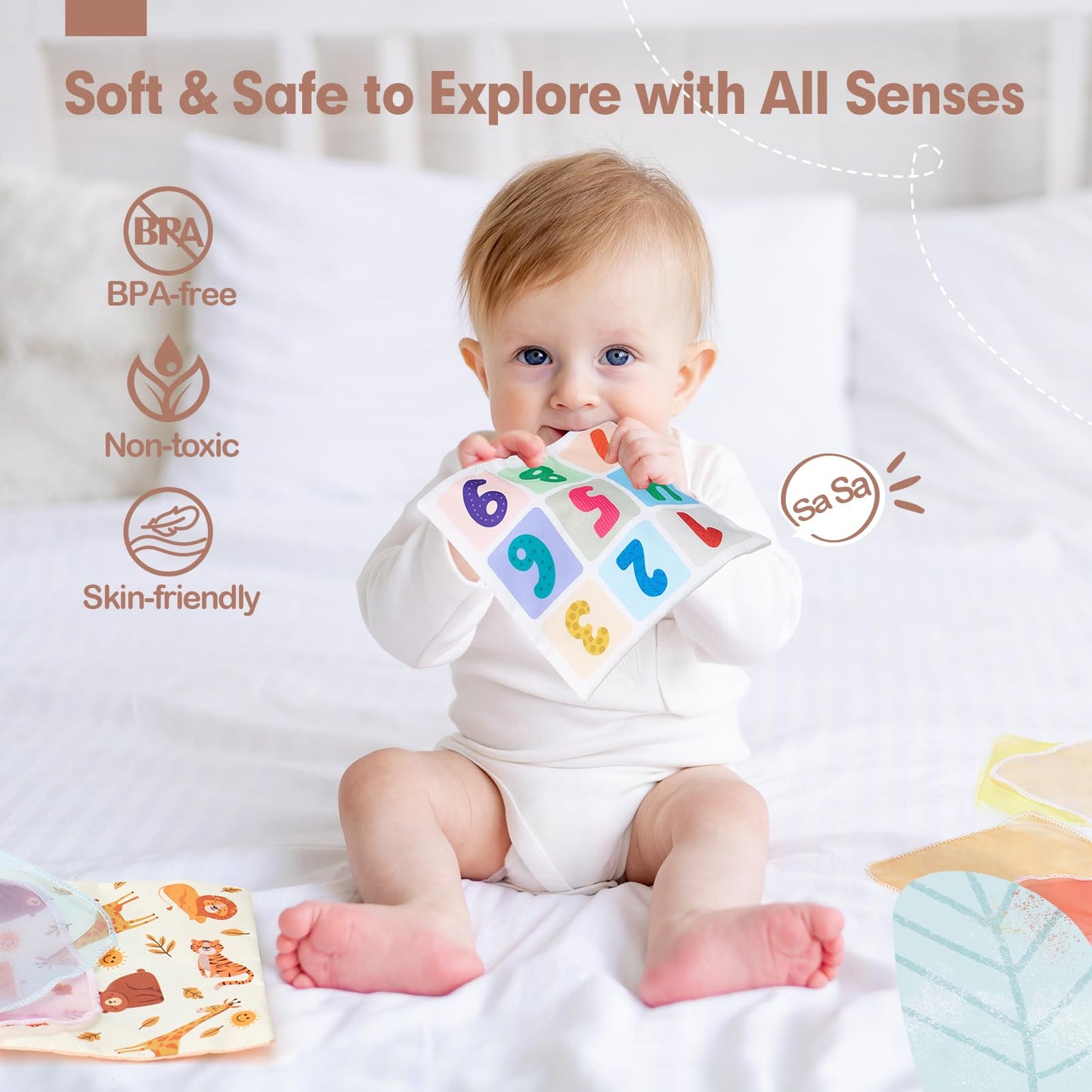 hahaland Baby Tissue Box Toy - Baby Toys 6-12 Months Montessori Toys for 6 Month Old Must Haves - Boy Girl Shower Gifts for Babies 6 9 12 18 Months Old Developmental Sensory Pulling Play Scarf Toy