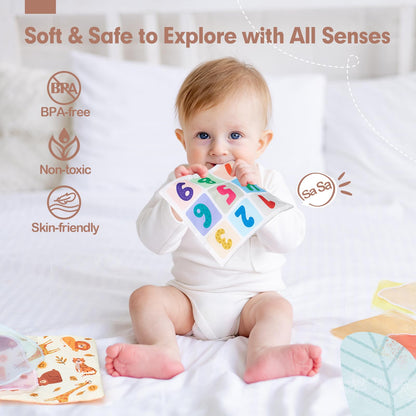 hahaland Baby Tissue Box Toy - Baby Toys 6-12 Months Montessori Toys for 6 Month Old Must Haves - Boy Girl Shower Gifts for Babies 6 9 12 18 Months Old Developmental Sensory Pulling Play Scarf Toy