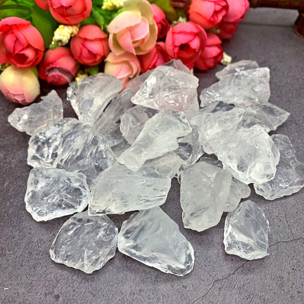 AITELEI Natural 1 lb White Quartz Crystal Stone Rough Raw Original Rock Stones Specimen Healing Collection Mineral Stone for Tumbling, Lapidary Polishing, Wicca Reiki Crystal Healing and Crafts
