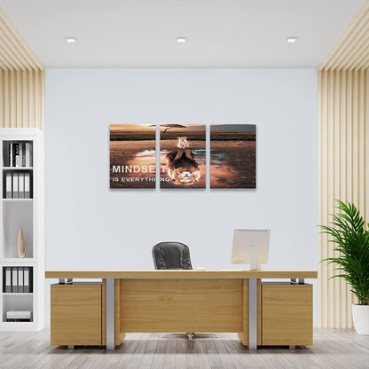 KAWAHONE Canvas Painting Wall Art, Grind Hustle Execution Motivational Wall Art Decoration Posters Prints for Living Room Bedroom, Office Decor, Gallery-Wrapped Canvas Art Set Framed Ready to Hang