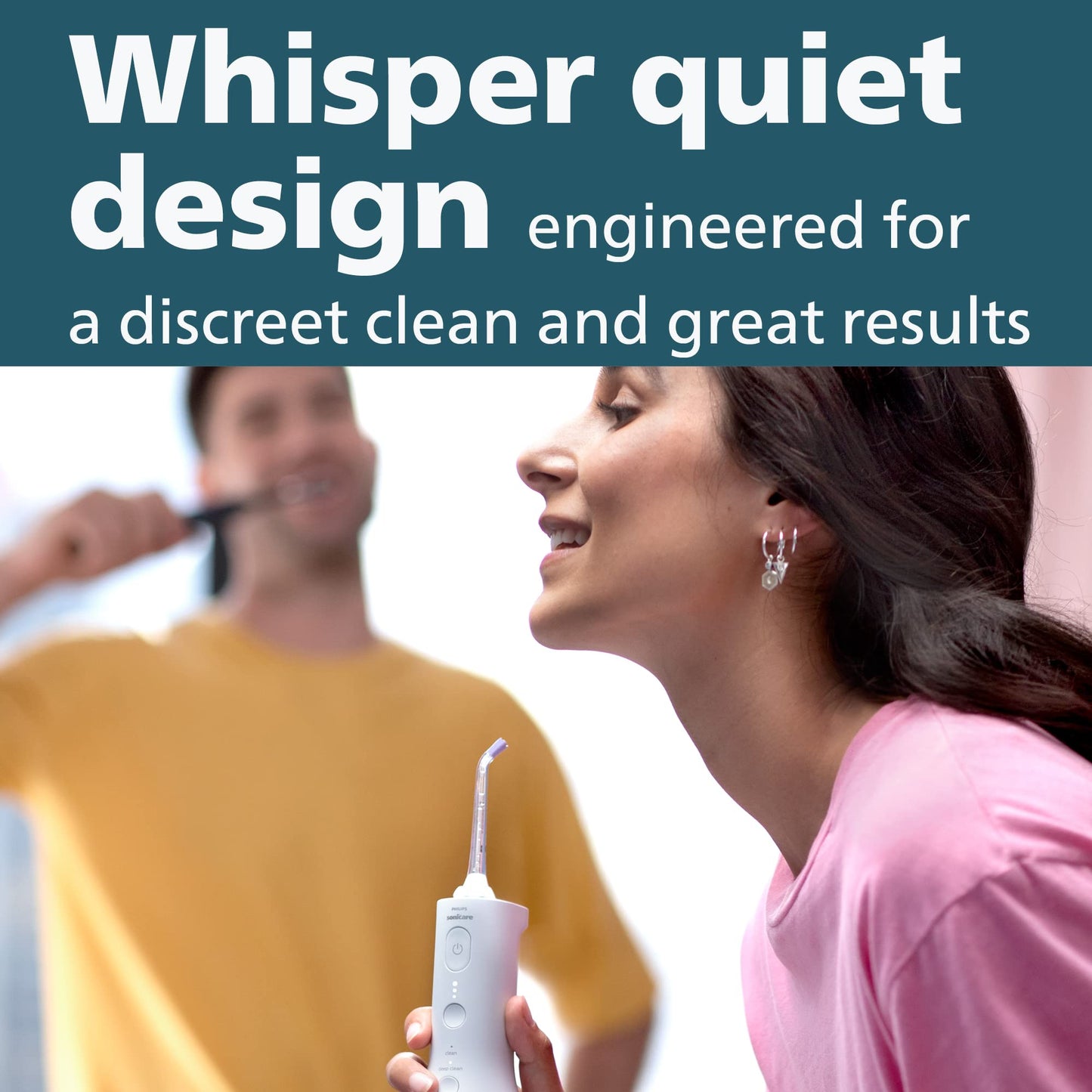 Philips Sonicare Cordless Power Flosser 3000 - Water Flosser with Innovative Quad Stream Technology, Oral Irrigator with 2 Flossing Modes and 3 Pressure Levels, IPX7 Waterproof, Black, HX3826/23