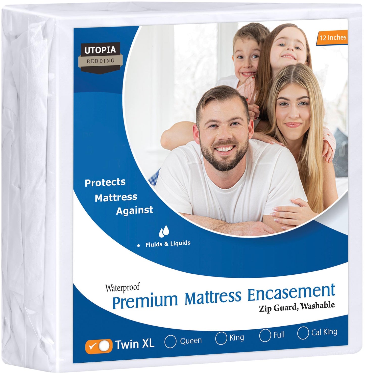 Utopia Bedding Premium Waterproof Bed Bug Mattress Cover, Twin XL Zippered Mattress Protector, 12 Inches Deep, Dust Mite Proof 6-Sided Mattress Encasement for Bed
