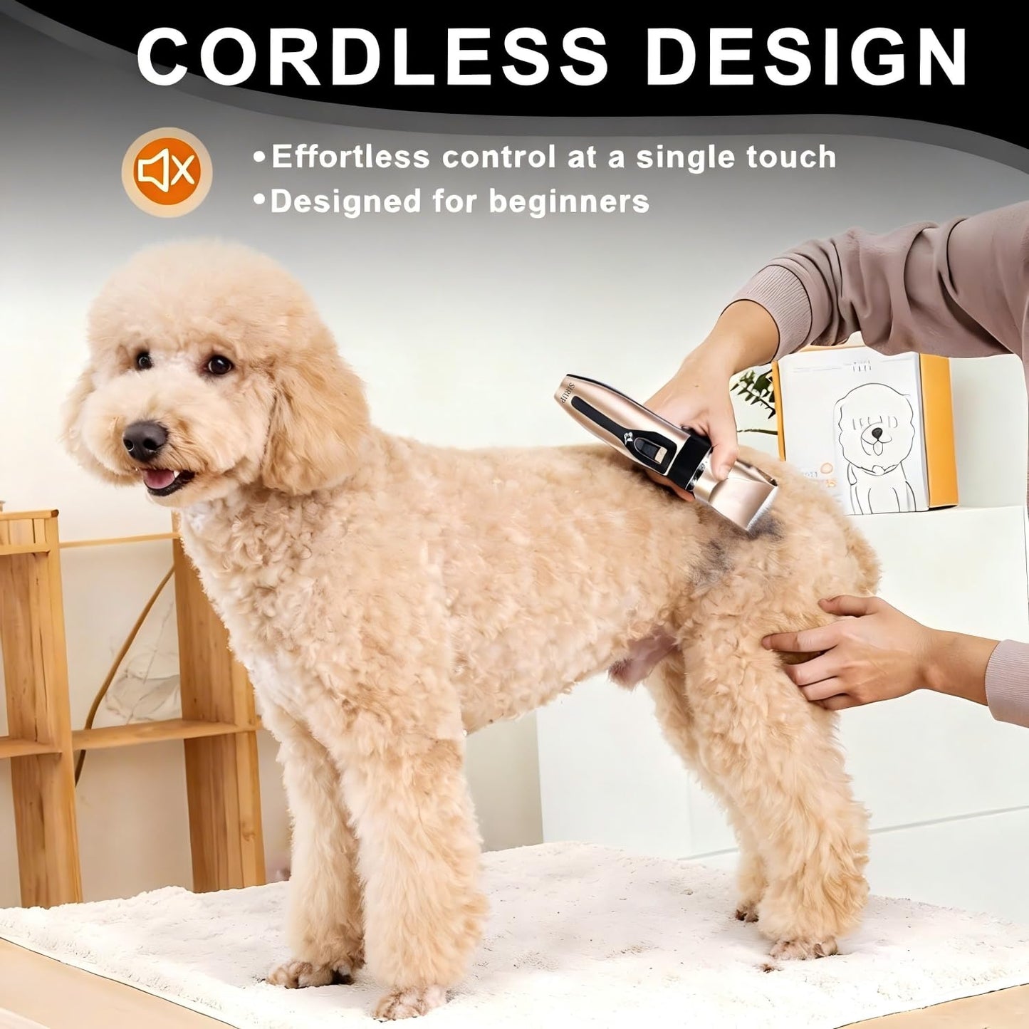 SIRUP Rechargeable Dog Grooming Kit-Dog Clipper Kit, Pet Shaver Cordless Electric Quiet Hair Clipper Set for Dogs Cats Pets, 12 piece Set