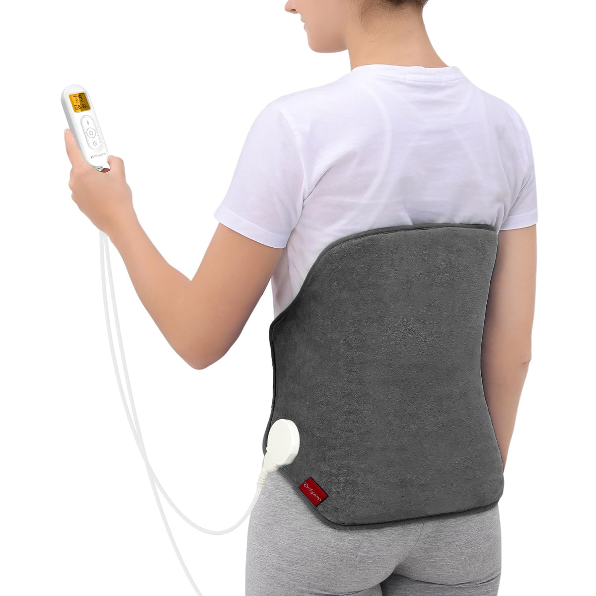 Upgraded Heating Pad for Back Pain Relief, Comfytemp Birthday Gifts for Women Men, FSA HSA Eligible Large Electric Heat Pad for Cramps, Lower Back, Lumbar, Sciatica, XL Heated Belt — 11 Auto-Off Grey
