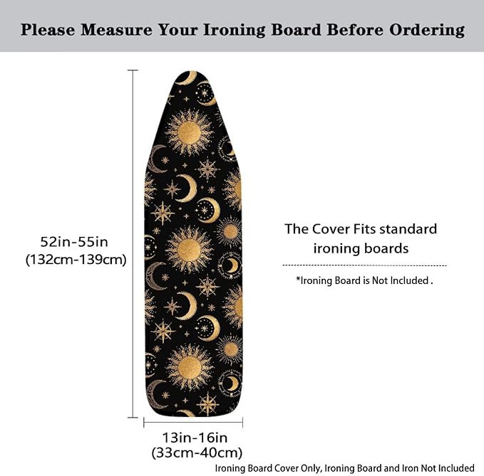 Moon Design Ironing Board Cover and Pad Stretch 15x54 Full Size Thick Heavy