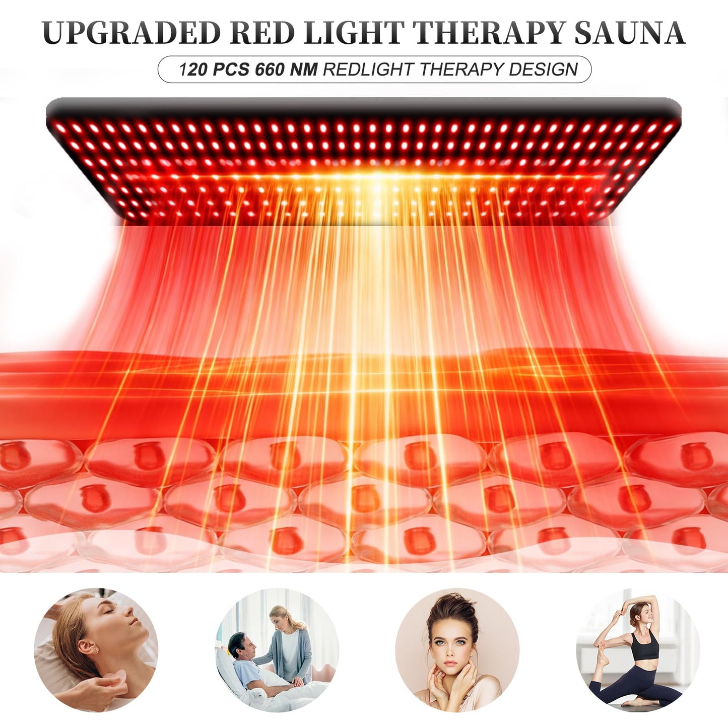 TaTalife 2 Person Portable Infrared Sauna Box, Upgraded Full Size Indoor Home SPA Room, 660nm Red Light Therapy Lamp, Foldable Sauna Chair Set with Remote Control for Home Relaxation & Body Care