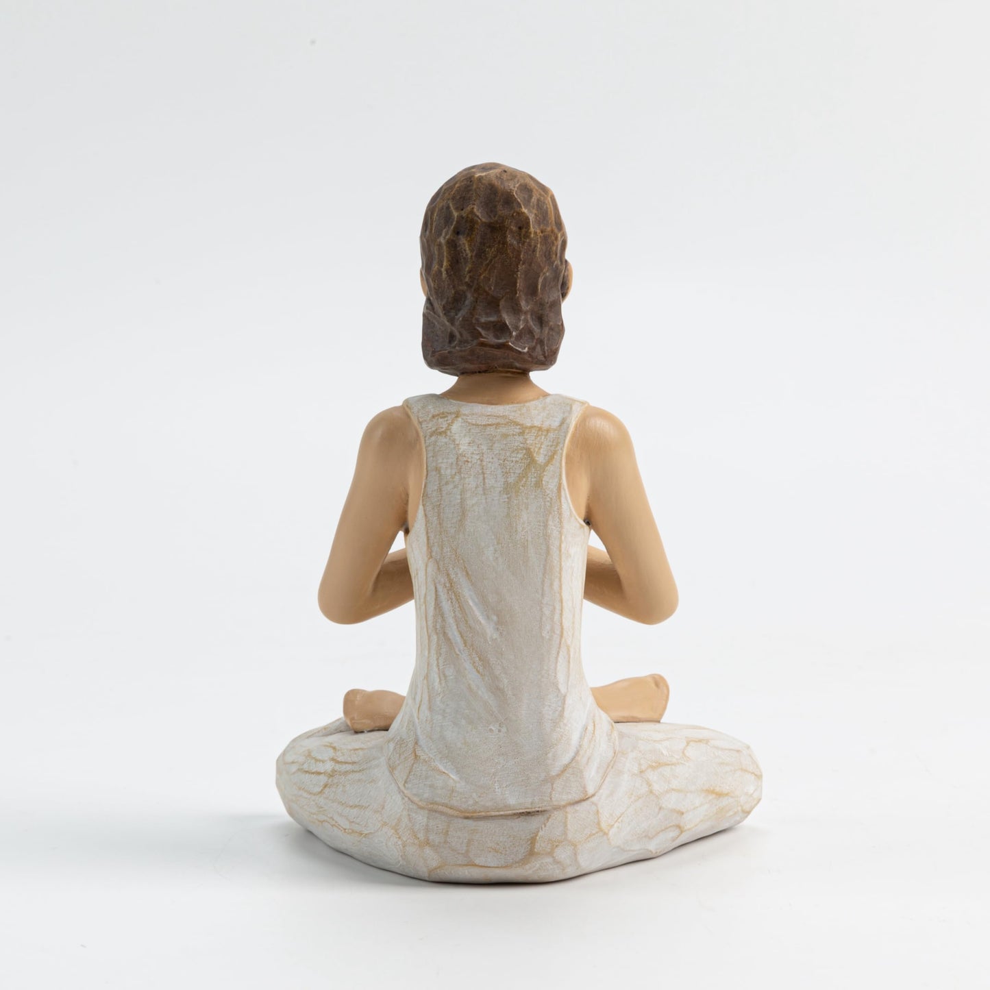 ShineOnAngel Yoga Meditation Statue, 5" Yoga Girl Living Room Decoration, Woodcut Carving, Hand Painted Resin, Home Decor