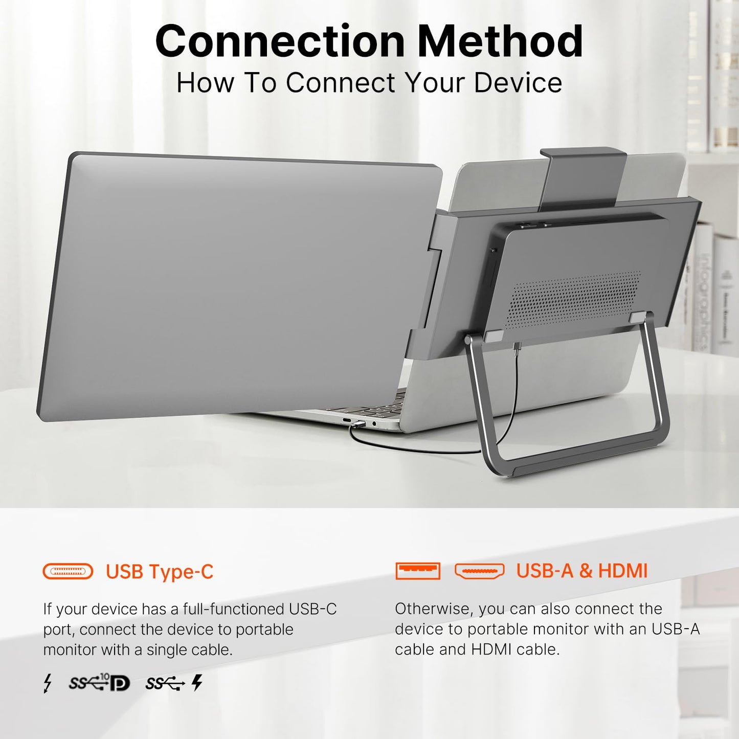 15.6inch Portable Monitor,1080P USB-C HDMI Second External Monitor for Laptop,PC,Mac Phone,PS,Xbox,Swich,IPS Ultra-Thin Zero Frame Gaming Display/Premium Smart Cover