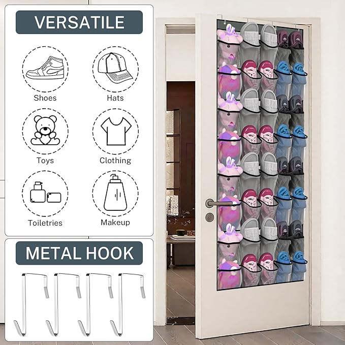 40-Pocket Over the Door Shoe Organizer