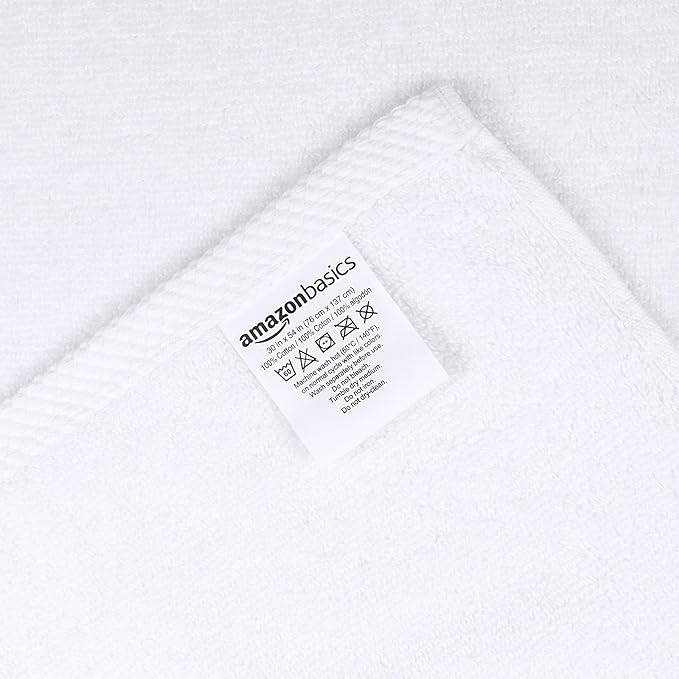 Amazon Basics 100% Cotton Lightweight Quick-Dry Bath Towel Set