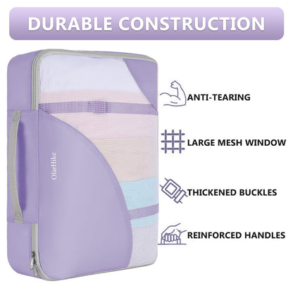 8 Set Packing Cubes for Travel, Gifts for Women Mom,Anti-Tearing Suitcase Organizer for Luggage with Shoe & Hanging Toiletry Bag,OlarHike Vacation Essentials & Accessories for Cruise Ship