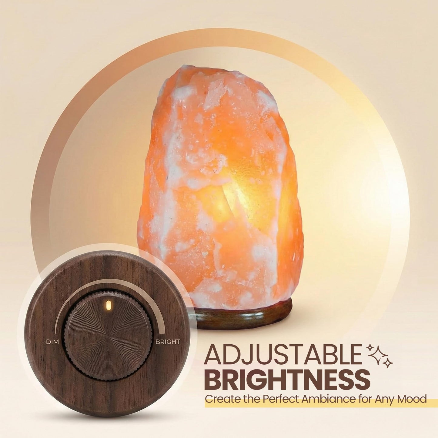 SAF Naturals Himalayan Salt Lamp 6 to 8 inch, 2–3 kg – Authentic Hand Carved Crystal Rock with Wooden Base and dimmer – Soothing Glow Lamp