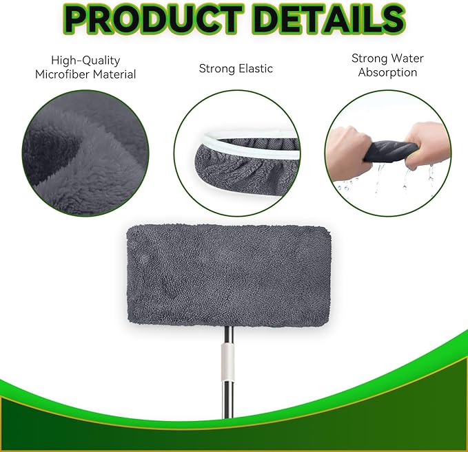 6 Pack Reusable Microfiber Mop Pads Compatible