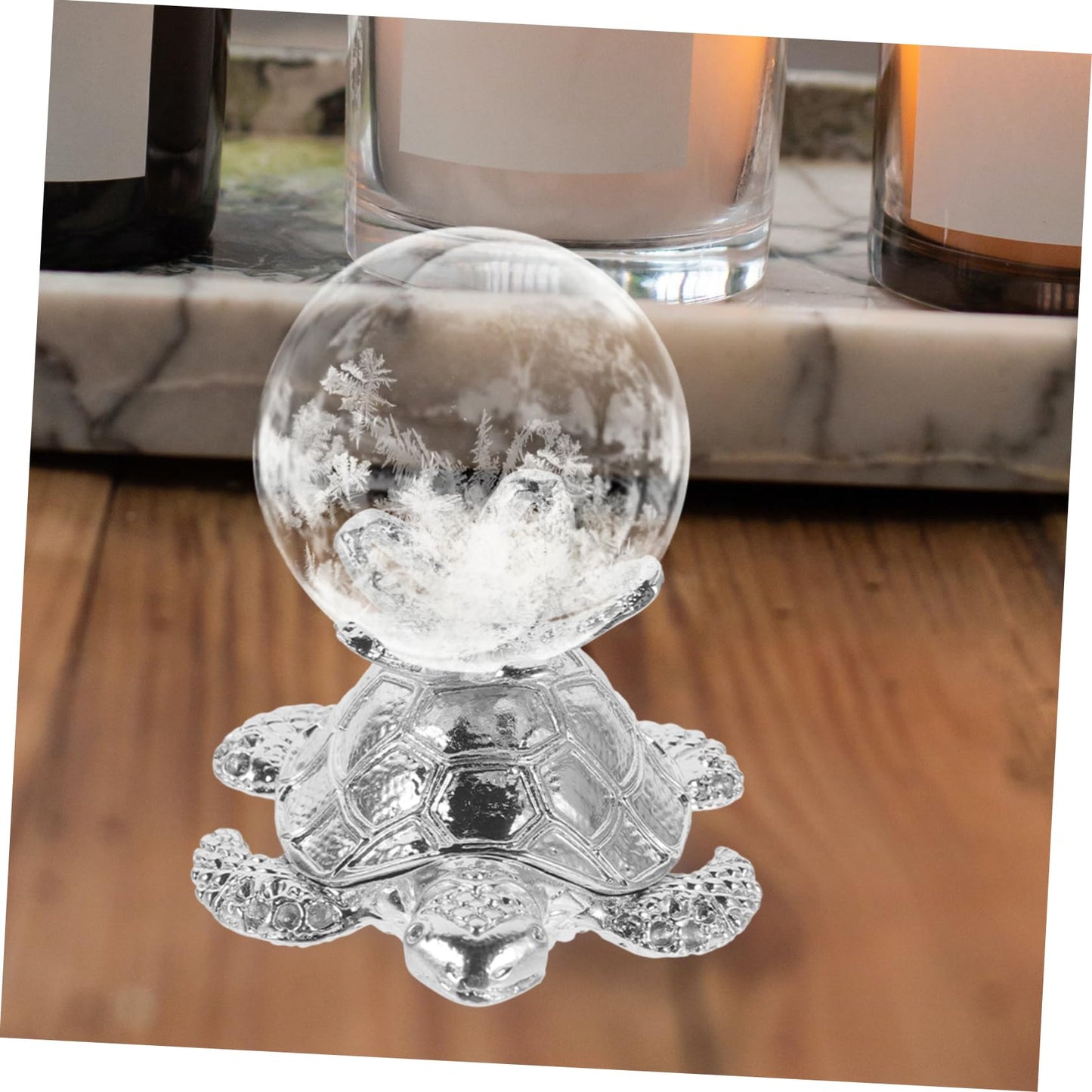 GOOHOCHY Metal Tortoise Crystal Ball Stand Display Base Decorative Shelf Stand for Collectibles Crystal Sphere Holder