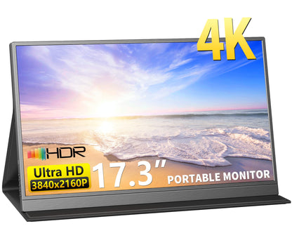 4K Portable Monitor, 16" 3840x2400 IPS Laptop Screen, 1500:1, 400 Nits Screen USB C HDMI Computer Gaming Display with Speakers & Smart Cover, Travel Monitor for PC Phone PS5/4 Xbox Switch