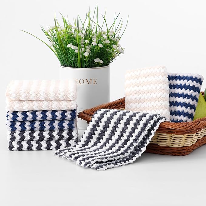 Homaxy 12 Pack Kitchen Dish Cloths, Ultra Soft and Absorbent Dish Towels