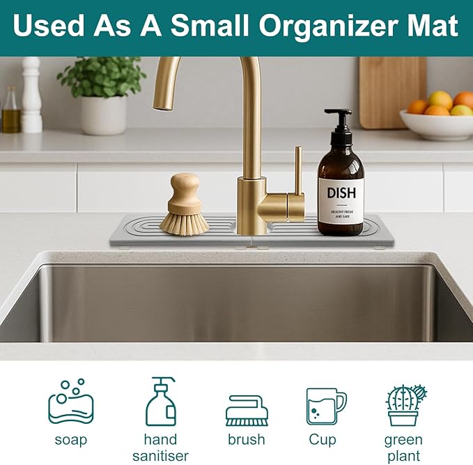 Stone Faucet Mat for Kitchen Bathroom Sink Diatomite Quick Dry Around Faucet