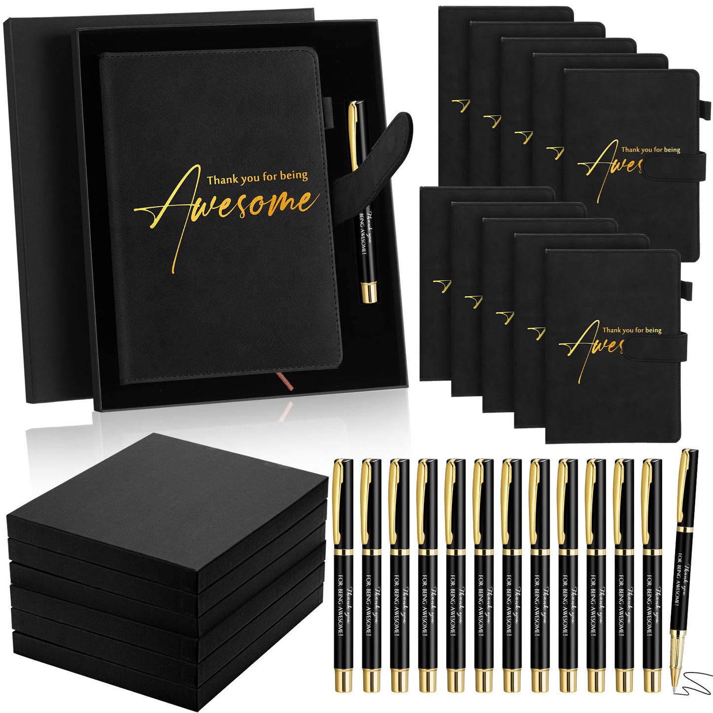 Tellingyou 12 Sets Employee Appreciation Gifts Bulk for Office Staff Coworkers Thank You for Being Awesome Notebook Pen Team Group Gift Box for Men Women Nurse Practitioner