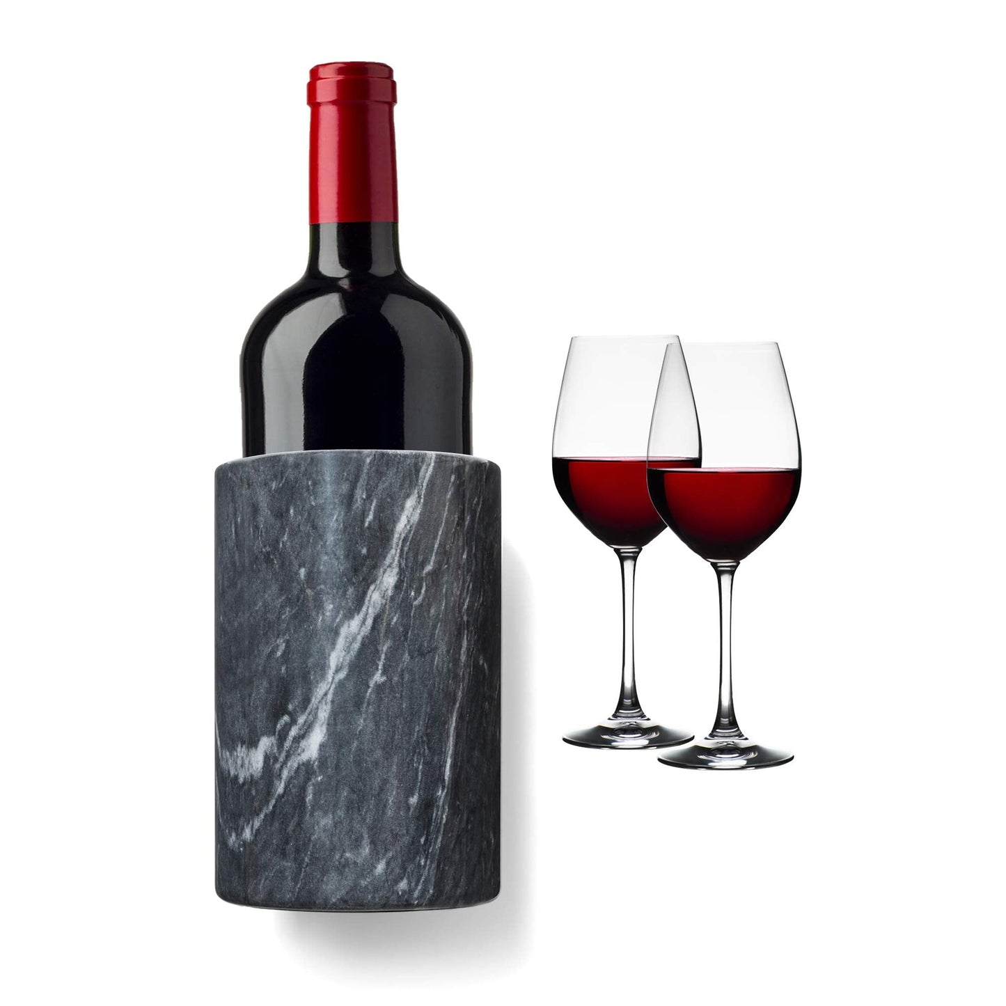 Fox Run Marble Wine Bottle Holder and Utensil Crock, Black