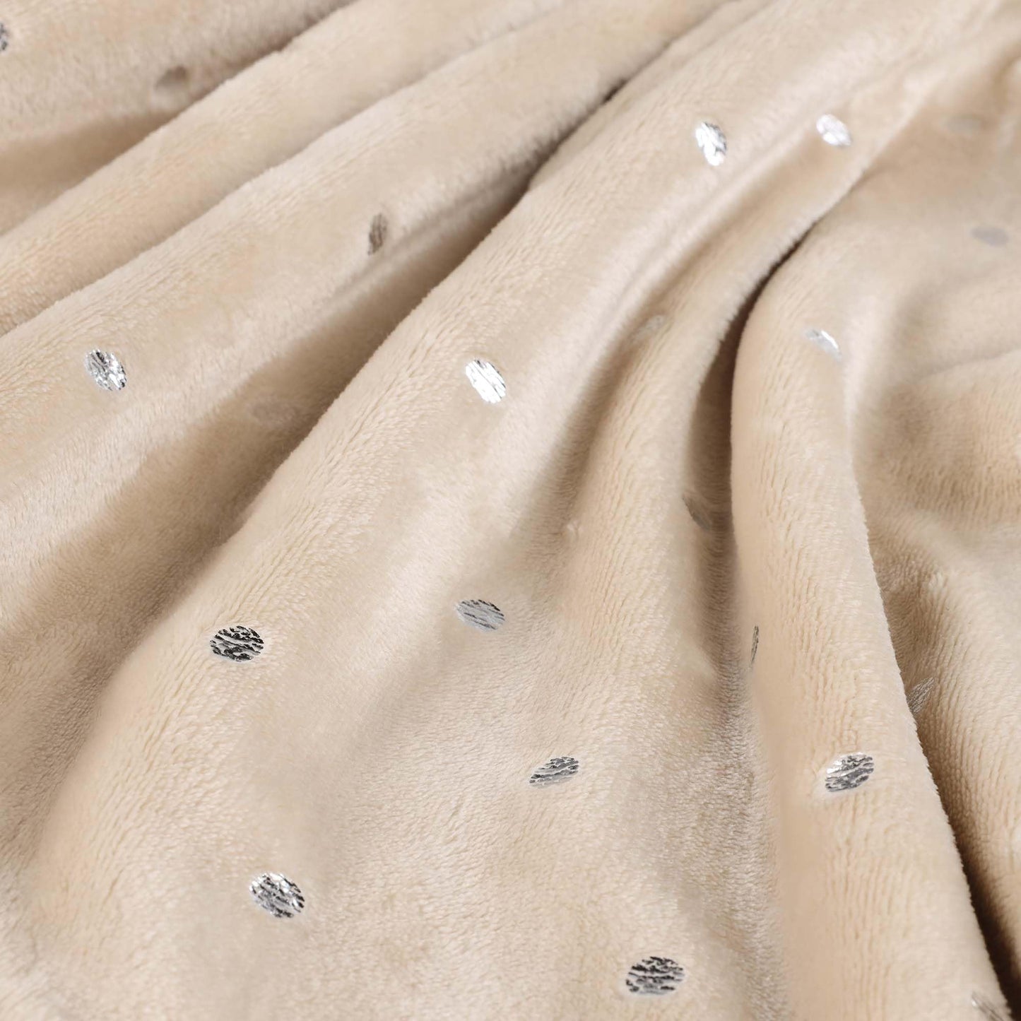 Superior Fleece Blanket, Plush, Fluffy, Soft, Decorative Blankets for Bedroom, Sofa, Fuzzy Bedding, Cute Woven Room Decor, Beautiful Cover, Comfort Essentials, Polka Dot, King, Linen