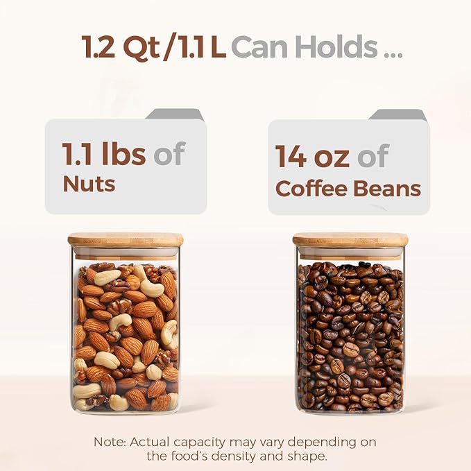 ComSaf 1.2 Qt Glass Storage Containers