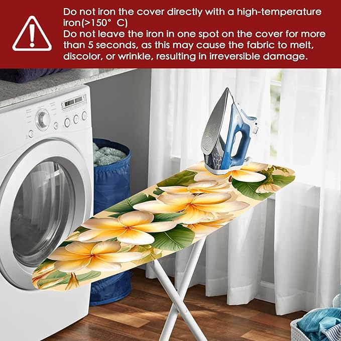 Nuxovilar Yellow & White Floral Pattern Ironing Board Cover, 15×54 inch