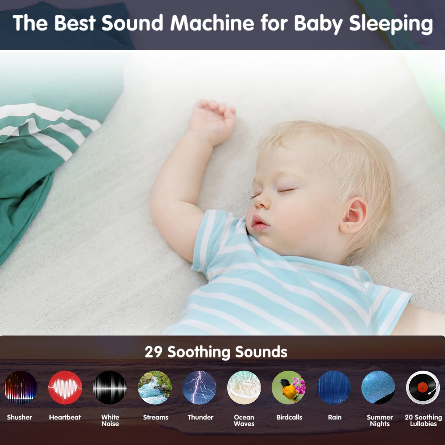 YACHANCE Kids Night Light Projector with White Noise Machine, 29 Soothing Sounds Star Projector, Baby Sensory Lights Toys for Children, Boy & Girls Gifts, Sound Machine with Timer and Remote