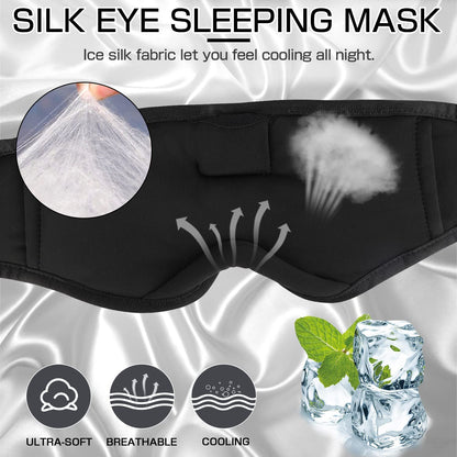 LC-dolida Bluetooth Sleep Mask Headphones,100% Blackout Sleeping Headphones Eye Mask for Sleeping with Travel Bag,Eye mask with Bluetooth Earphones for Travel,Nap Sleeping,Shift Work