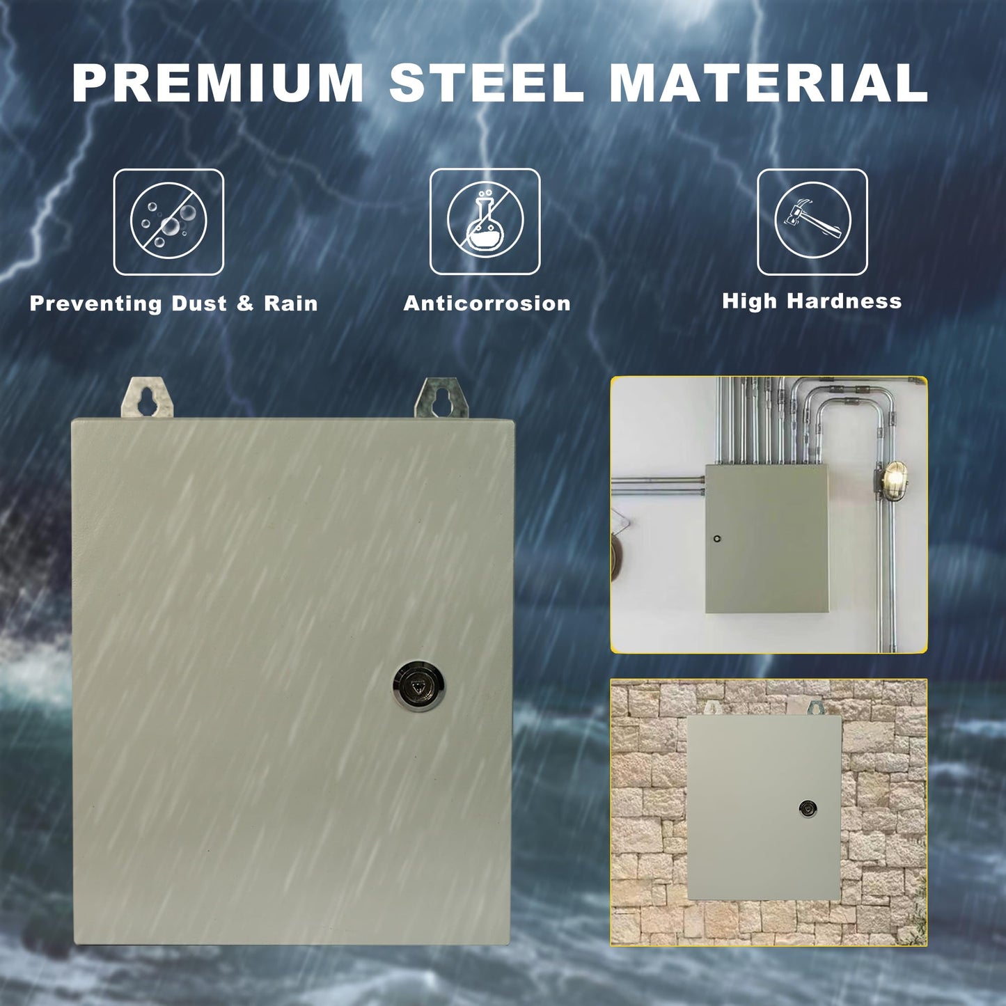 Waterproof Electrical Enclosure 24 x 24 x 8'', Outdoor Electrical Box Weatherproof, Electrical Junction Box with Reinforced Lock