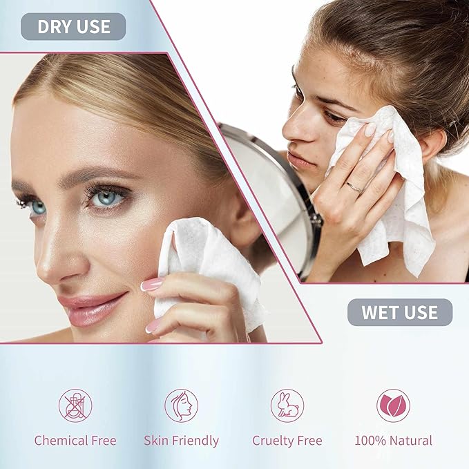 Disposable Face Towels, Extra Thick, Skin Cleansing Wipes