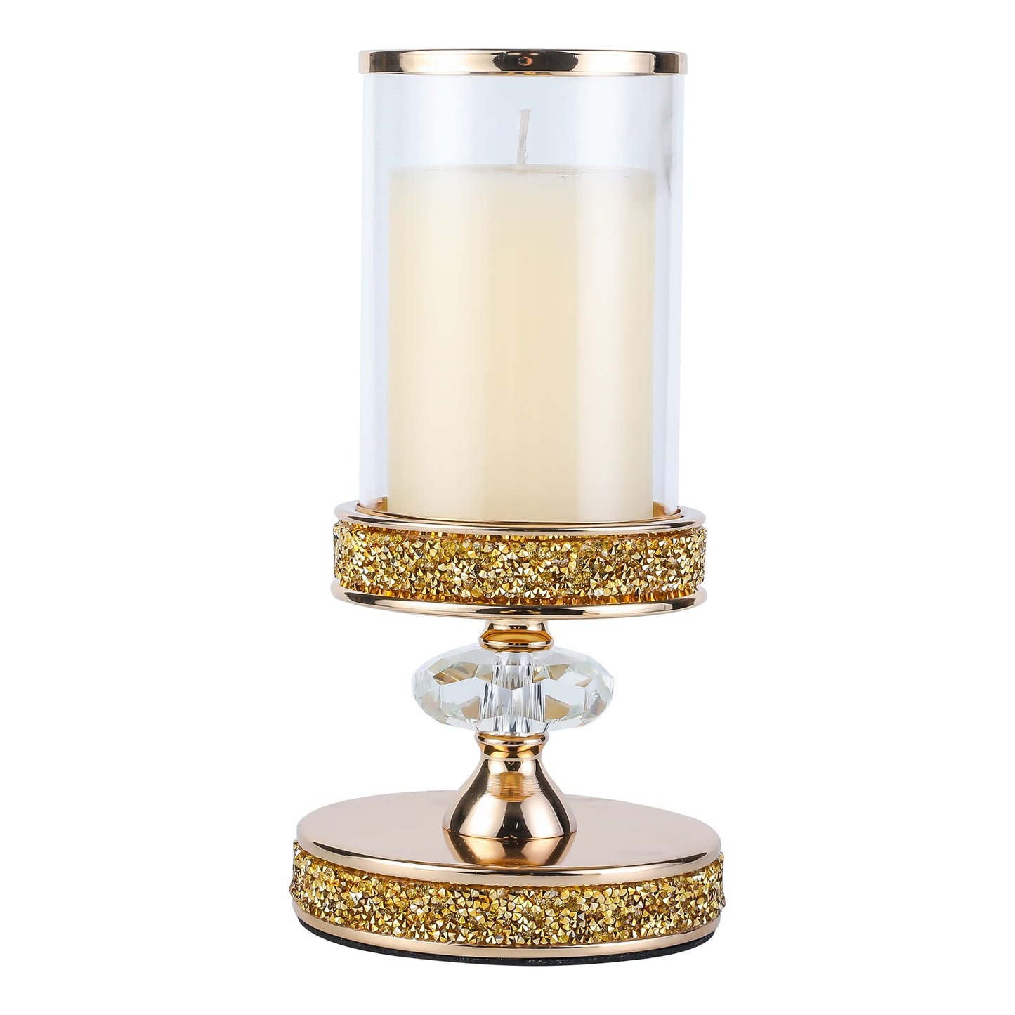 Candle Holder, Pillar Candle Holders, Crystal Candlesticks Holder for Wedding, Parties, Events, Chirstmas,Home Decor, Table Centerpieces CH028D (S)