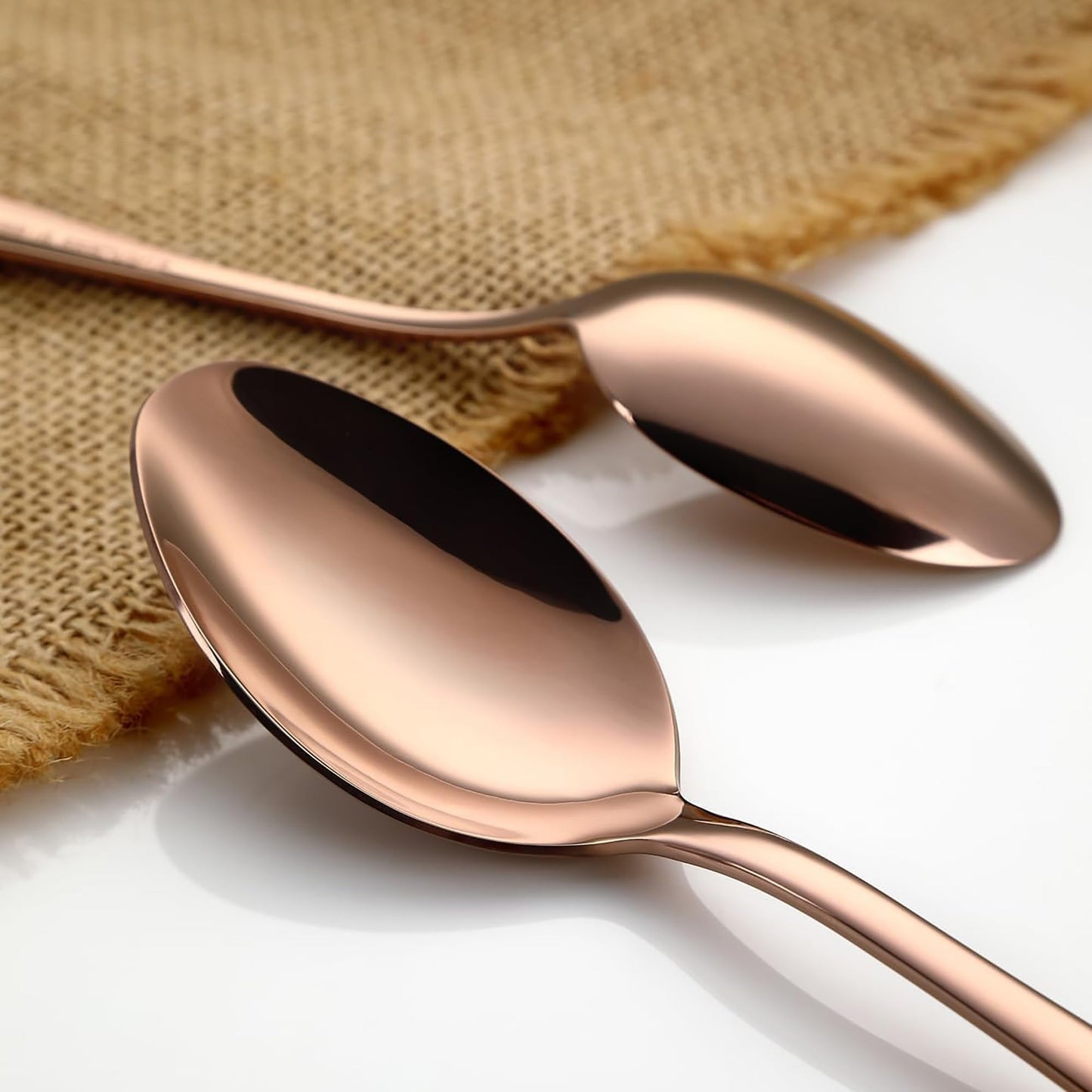 YOIHOJET 7" Pure Copper Spoon, 1 Count, Fashion Style, Flatware - Soup Spoons, 1 Piece, Copper Material