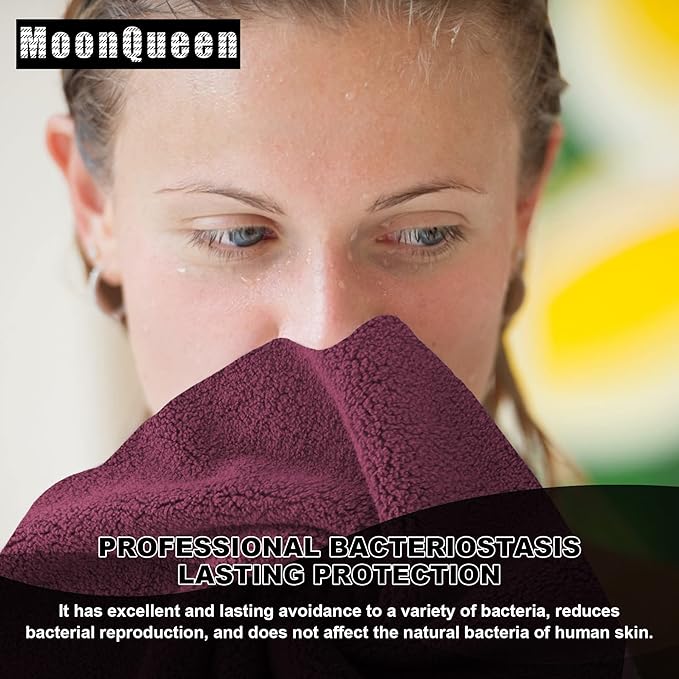 MOONQUEEN Microfiber Facial Cloths Fast Drying Washcloth 12 Pack