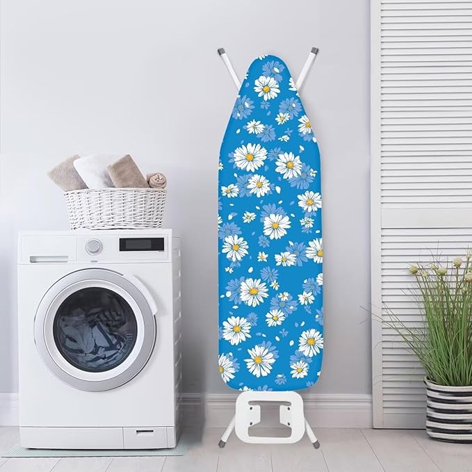 Blue Daisy Ironing Covers and Elasticized Edge Ironing Board Covers Protective