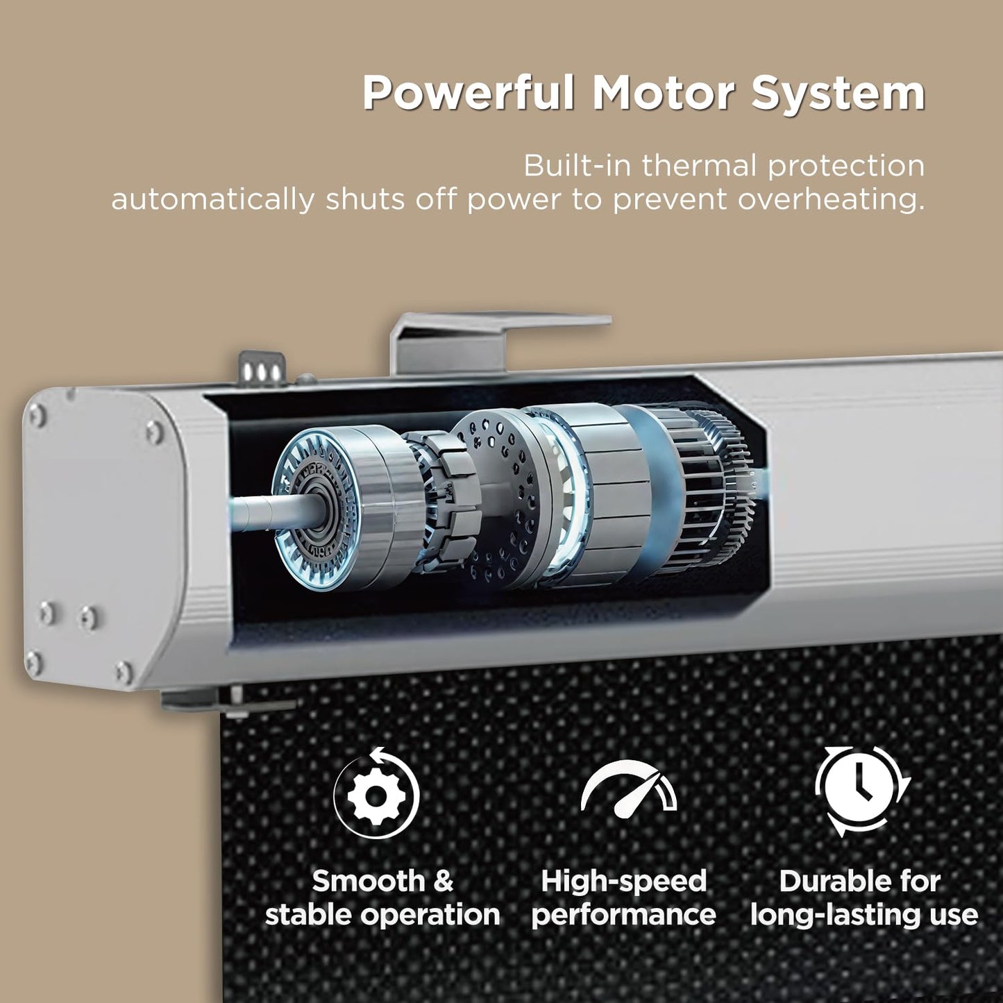 NothingProjector Motorized ALR Screen for Ultra Short Throw Projector, 95% Ambient Light Rejecting, 100" Drop Roll Down, 4K/8K UHD, Active 3D, Anti Daylight, Electric Retractable Automatic NothPJ B