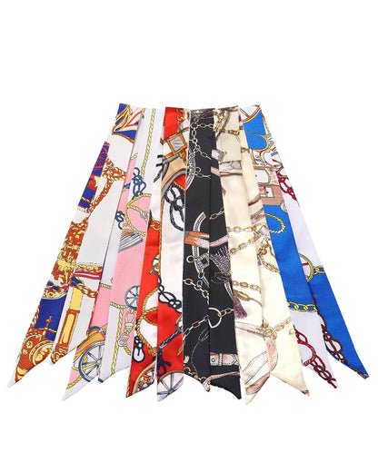 JELIEE 6 Pack Scarf Bags for Women - Narrow Scarf Hair & Neck Scarves - Fashion Gifts