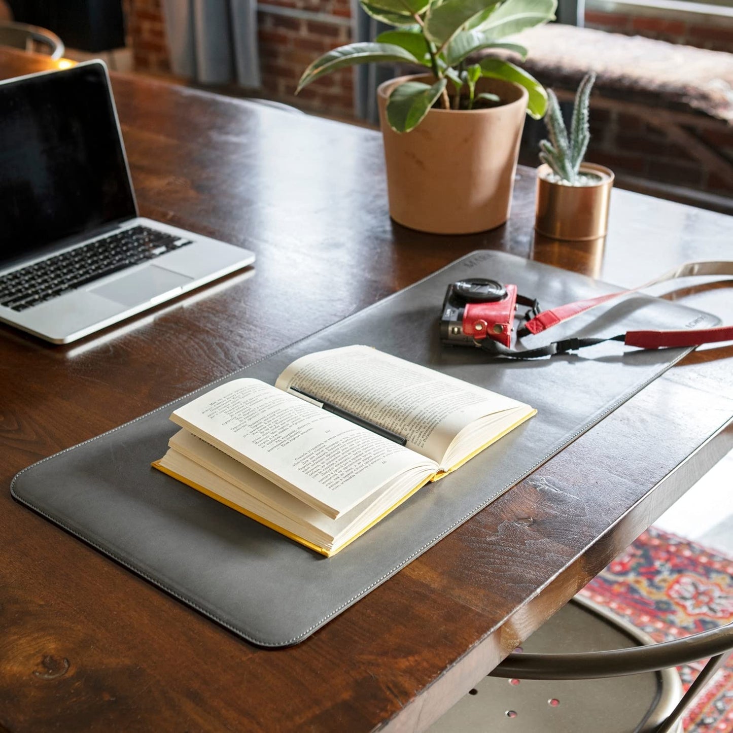 LONDO OTTO430 Leather Extended Mousepad - Desk Mat, Gray, L