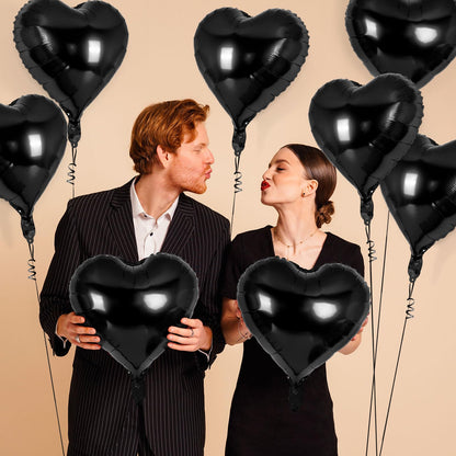 12 Pcs Red Heart Balloons,18 Inch Heart Foil Balloons Love Balloon Valentine Balloon for Birthday Party Wedding Engagement Party Baby Shower Valentine Day Decorations (red)