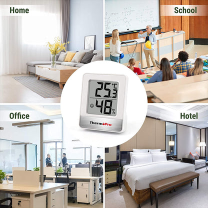ThermoPro TP49W-3 Digital Mini Thermo-Hygrometer Thermometer Indoor Room Thermometer 3 Temperature and Humidity Meter with Smiley Indicator