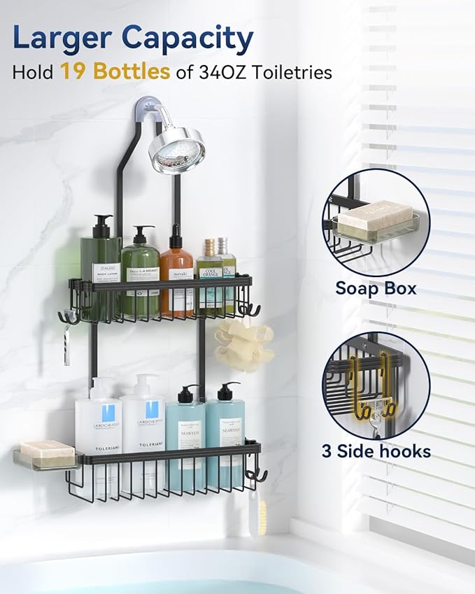 YASONIC Shower Caddy Hanging, Never Rust Shower Organizer Hanging, Aluminum